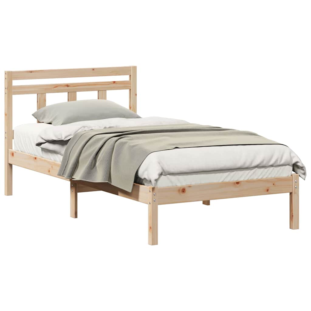 Bed Frame Brown 90 x 200 cm Solid Pine Wood