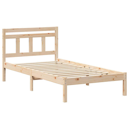 Bed Frame Brown 100 x 200 cm Solid Pine Wood