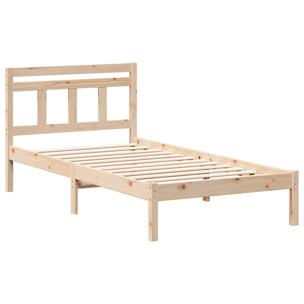 Bed Frame Brown 90 x 190 cm Solid Pine Wood
