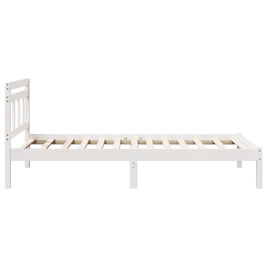 Bed Frame White 90 x 190 cm Solid Pine Wood