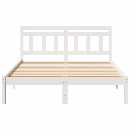 Bed Frame with Headboard White Pine wood