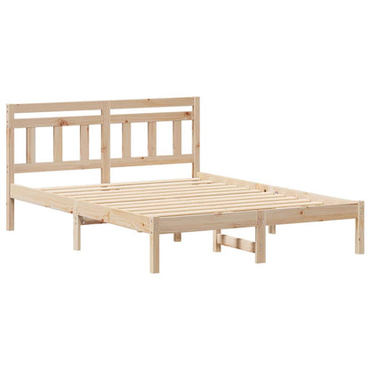 Bed Frame Brown 135 x 190 cm Solid Pine Wood