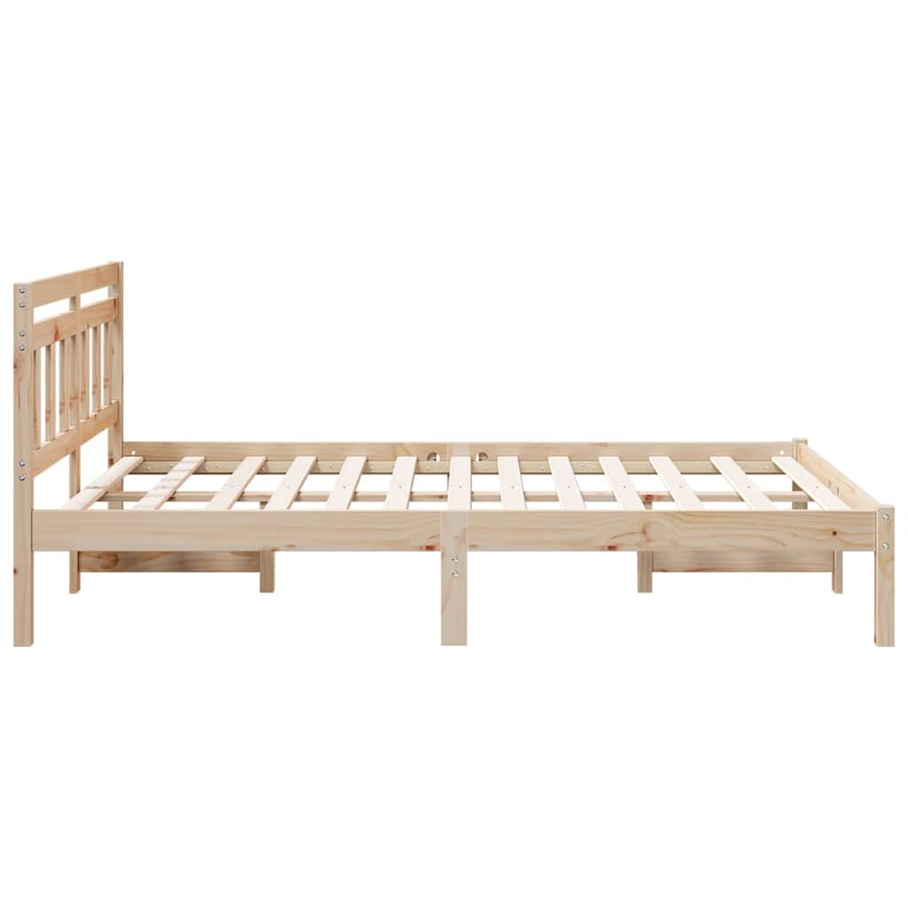 Bed Frame Brown 135 x 190 cm Solid Pine Wood
