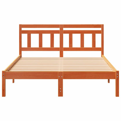 Bed Frame Brown 135 x 190 cm Solid Pine Wood