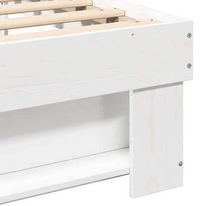 Bed Frame with Headboard White 150 x 200 cm Solid pine wood