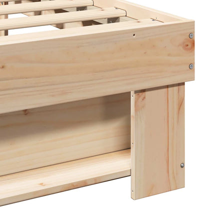 Bed Frame with Headboard Brown 140 x 200 cm Solid pine wood