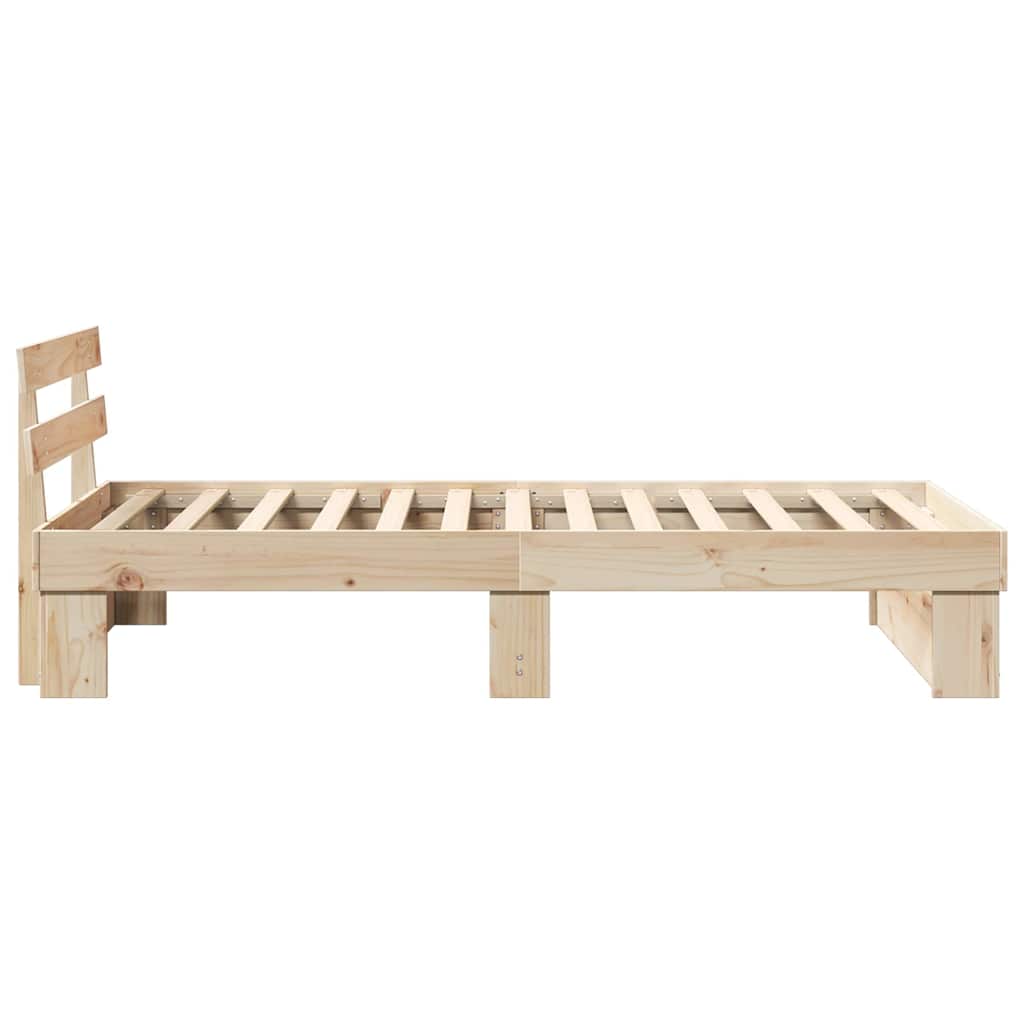 Bed Frame with Headboard Brown 80 x 200 cm Solid pine wood