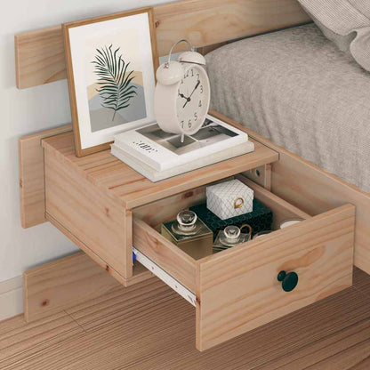 Bed Frame with Headboard Brown 90 x 200 cm Solid pine wood