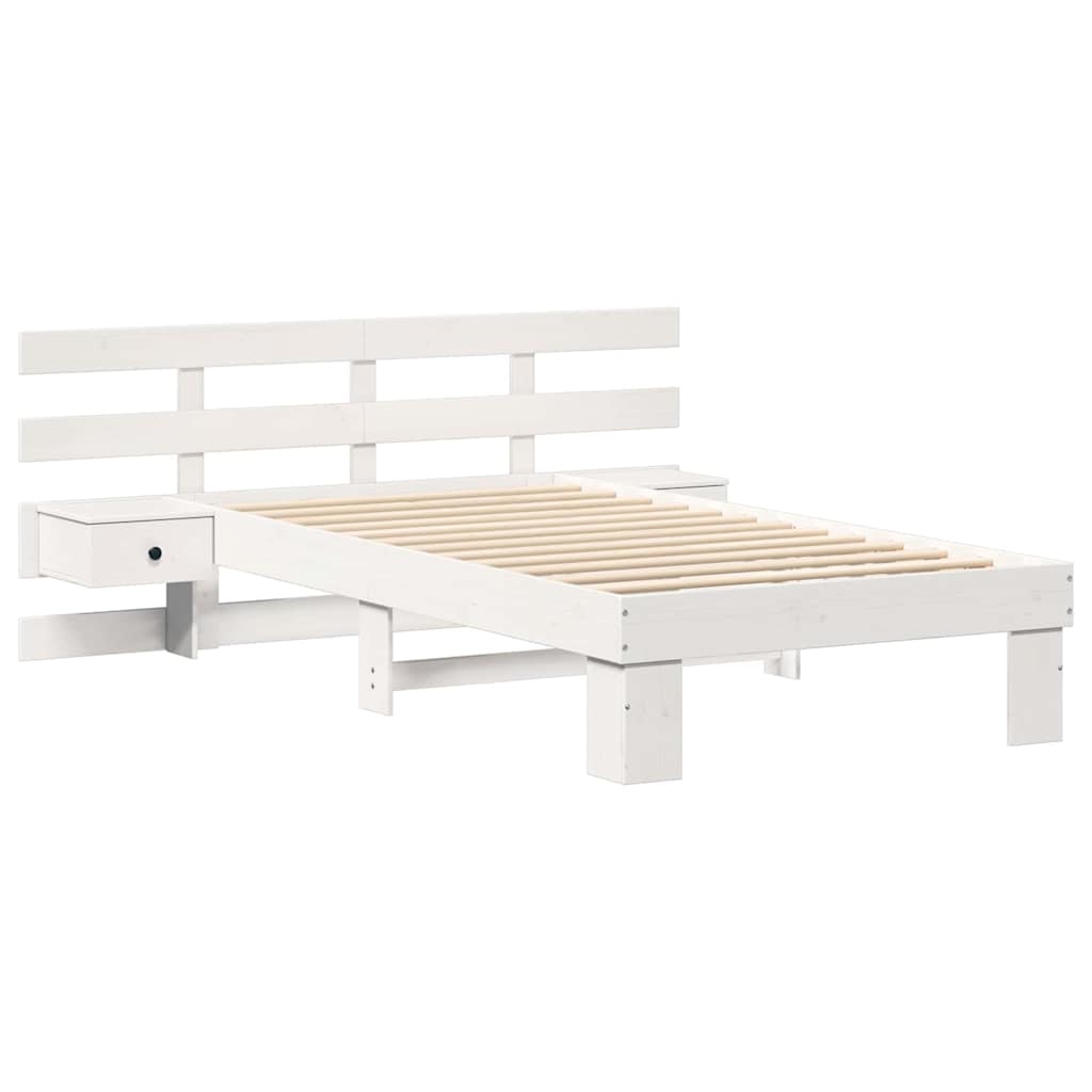 Bed Frame with Headboard White 80 x 200 cm Solid pine wood