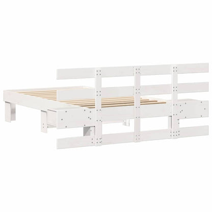 Bed Frame with Headboard White 80 x 200 cm Solid pine wood