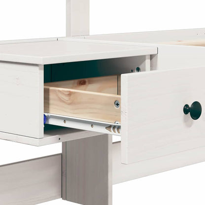 Bed Frame with Headboard White 90 x 190 cm Solid pine wood