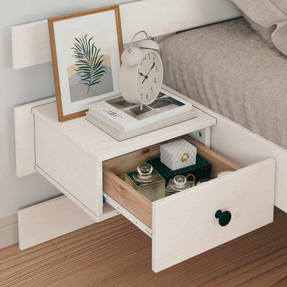 Bed Frame with Headboard White 90 x 190 cm Solid pine wood