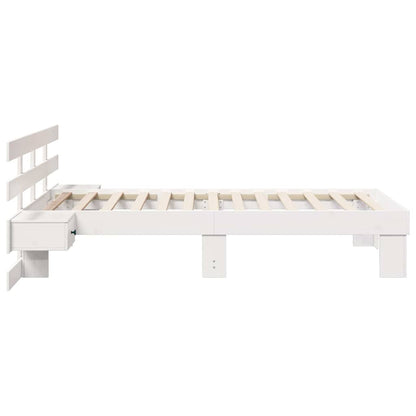 Bed Frame with Headboard White 90 x 190 cm Solid pine wood