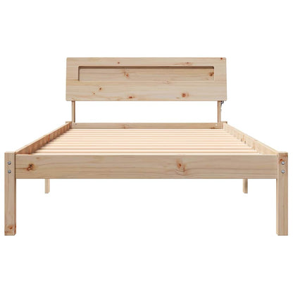Bed Frame with Headboard Brown 80 x 200 cm Solid pine wood