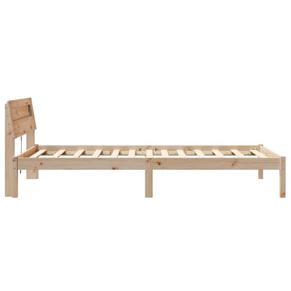 Bed Frame with Headboard Brown 80 x 200 cm Solid pine wood