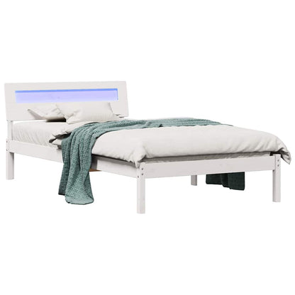 Bed Frame with Headboard White 80 x 200 cm Solid pine wood