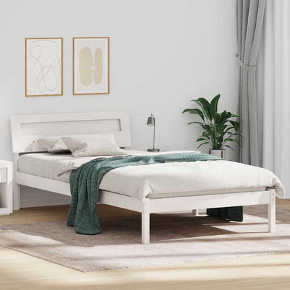 Bed Frame with Headboard White 90 x 190 cm Solid pine wood