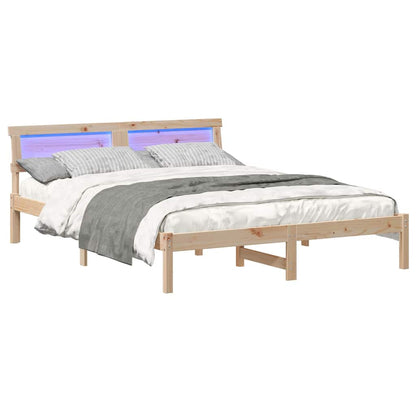 Bed Frame with Headboard Brown 150 x 200 cm Solid pine wood