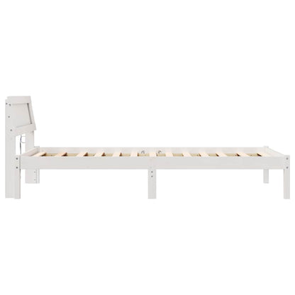 Bed Frame with Headboard White 90 x 200 cm Solid pine wood