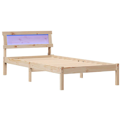 Bed Frame with Headboard Brown 80 x 200 cm Solid pine wood