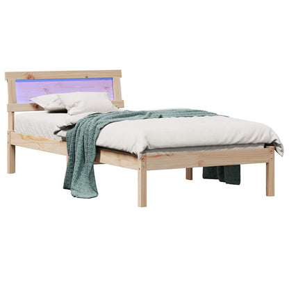 Bed Frame with Headboard Brown 80 x 200 cm Solid pine wood