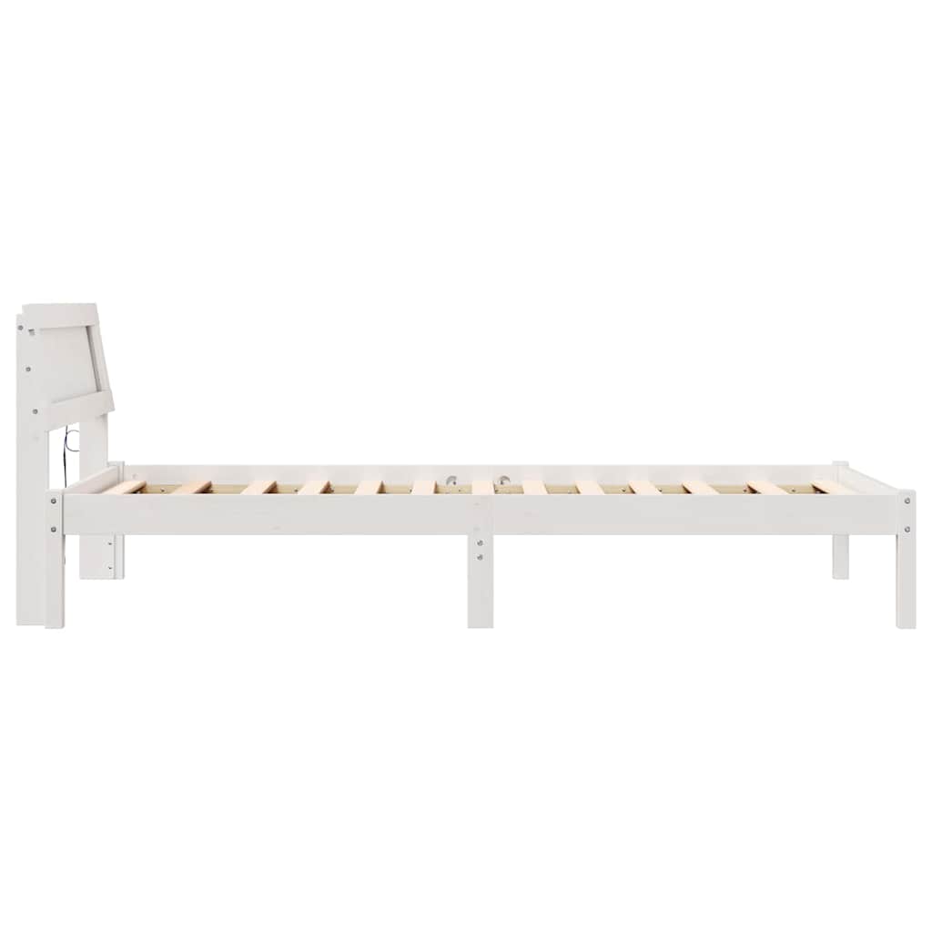 Bed Frame with Headboard White 80 x 200 cm Solid pine wood