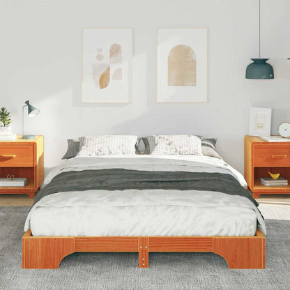 Bed Frame Brown 140 x 210 cm Solid Pine Wood