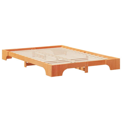 Bed Frame Brown 140 x 210 cm Solid Pine Wood