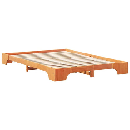 Bed Frame Brown 140 x 210 cm Solid Pine Wood
