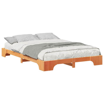 Bed Frame Brown 140 x 210 cm Solid Pine Wood