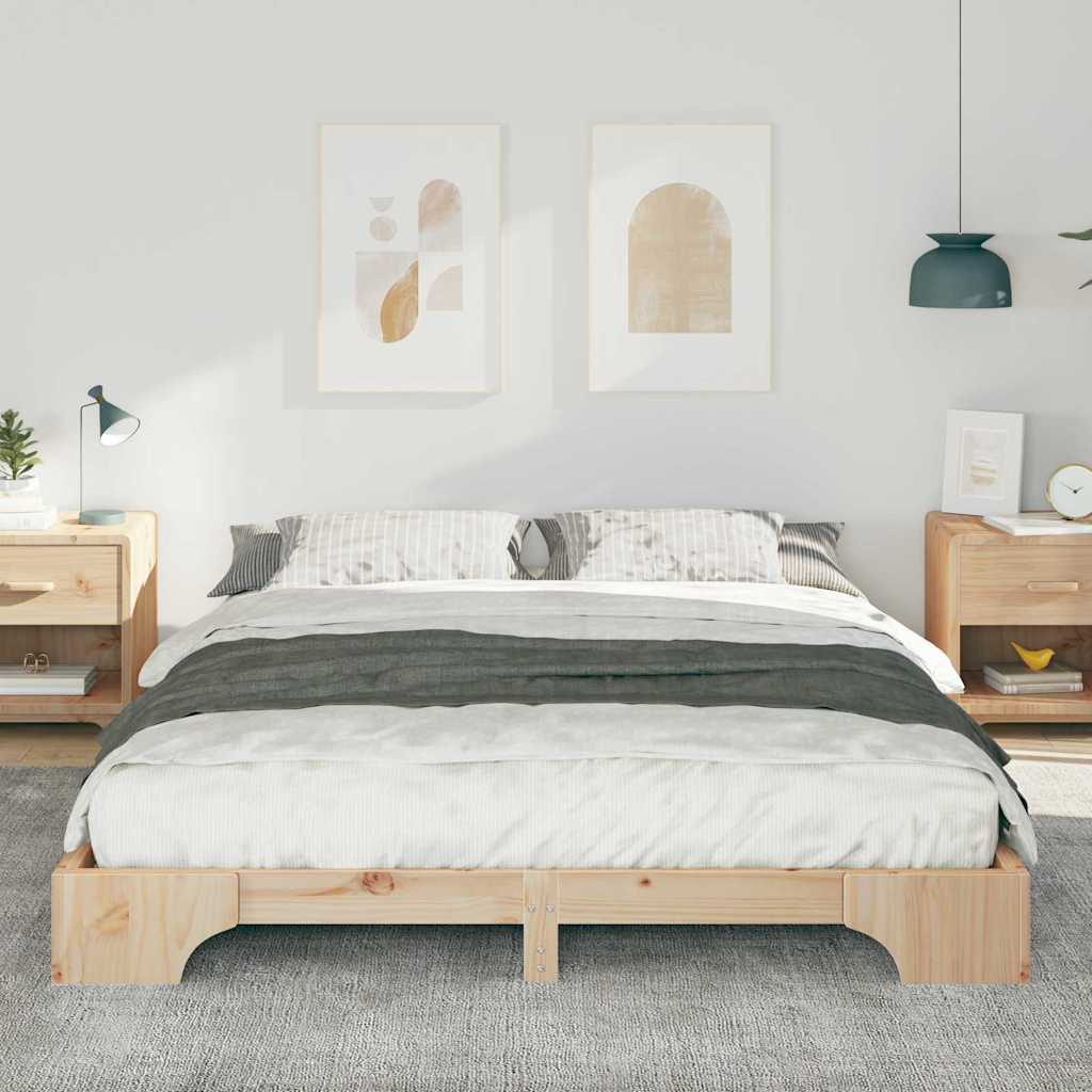 Bed Frame Brown 160 x 210 cm Solid Pine Wood