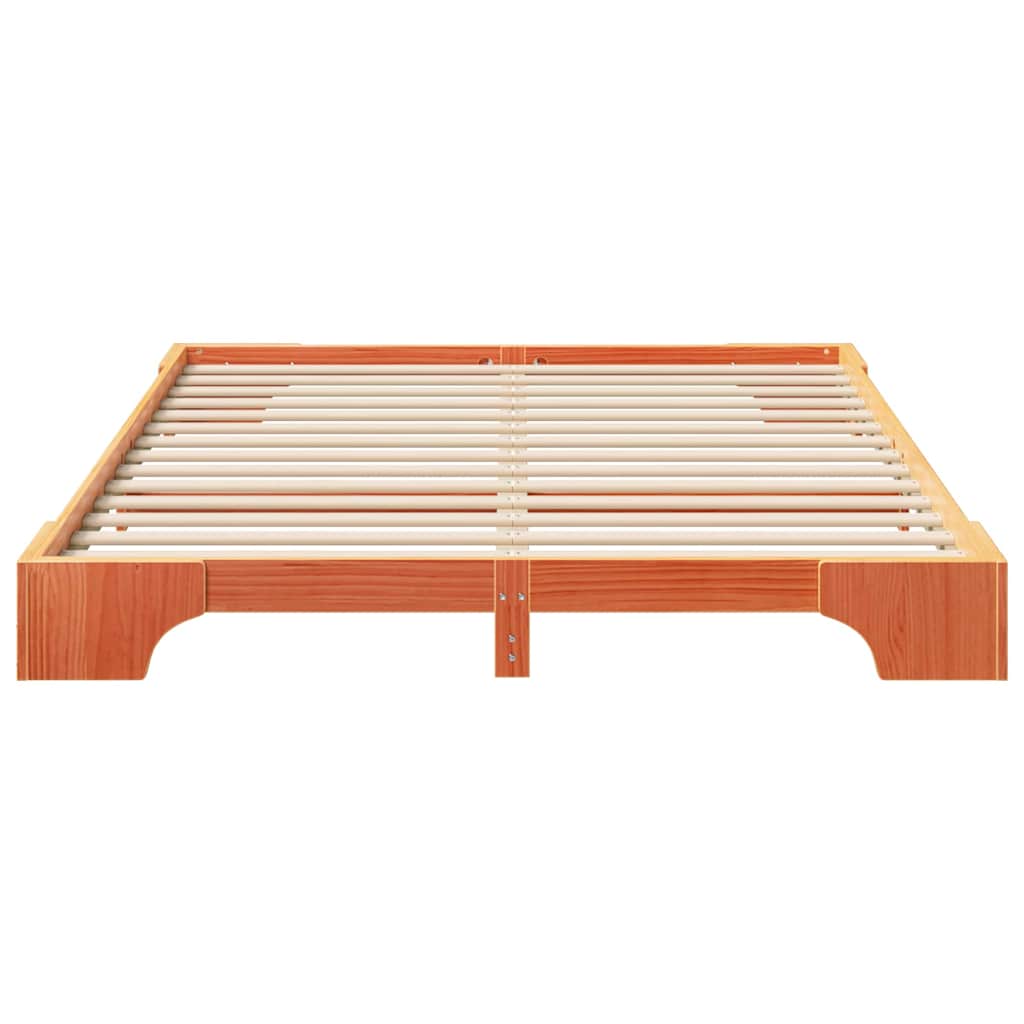 Bed Frame Brown 160 x 210 cm Solid Pine Wood