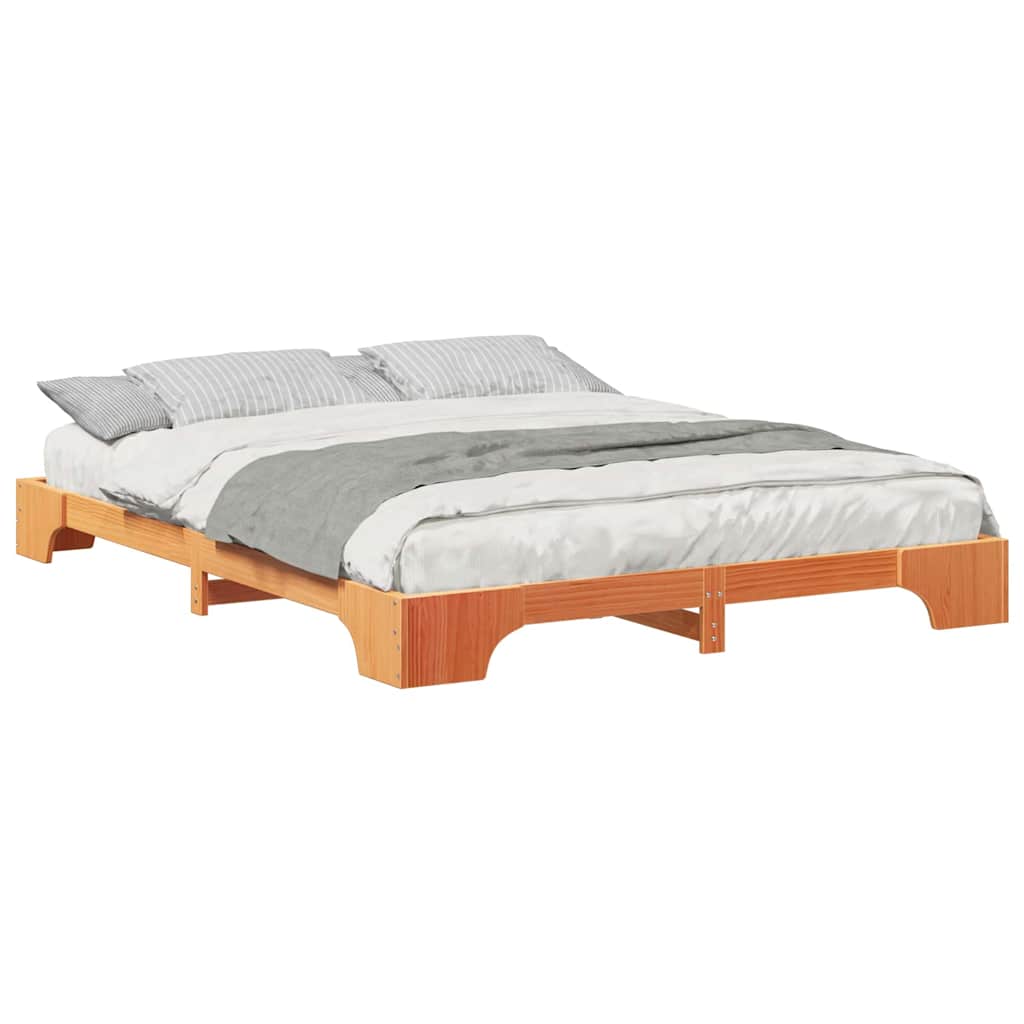 Bed Frame Brown 160 x 210 cm Solid Pine Wood