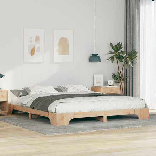 Bed Frame Brown 180 x 210 cm Solid Pine Wood
