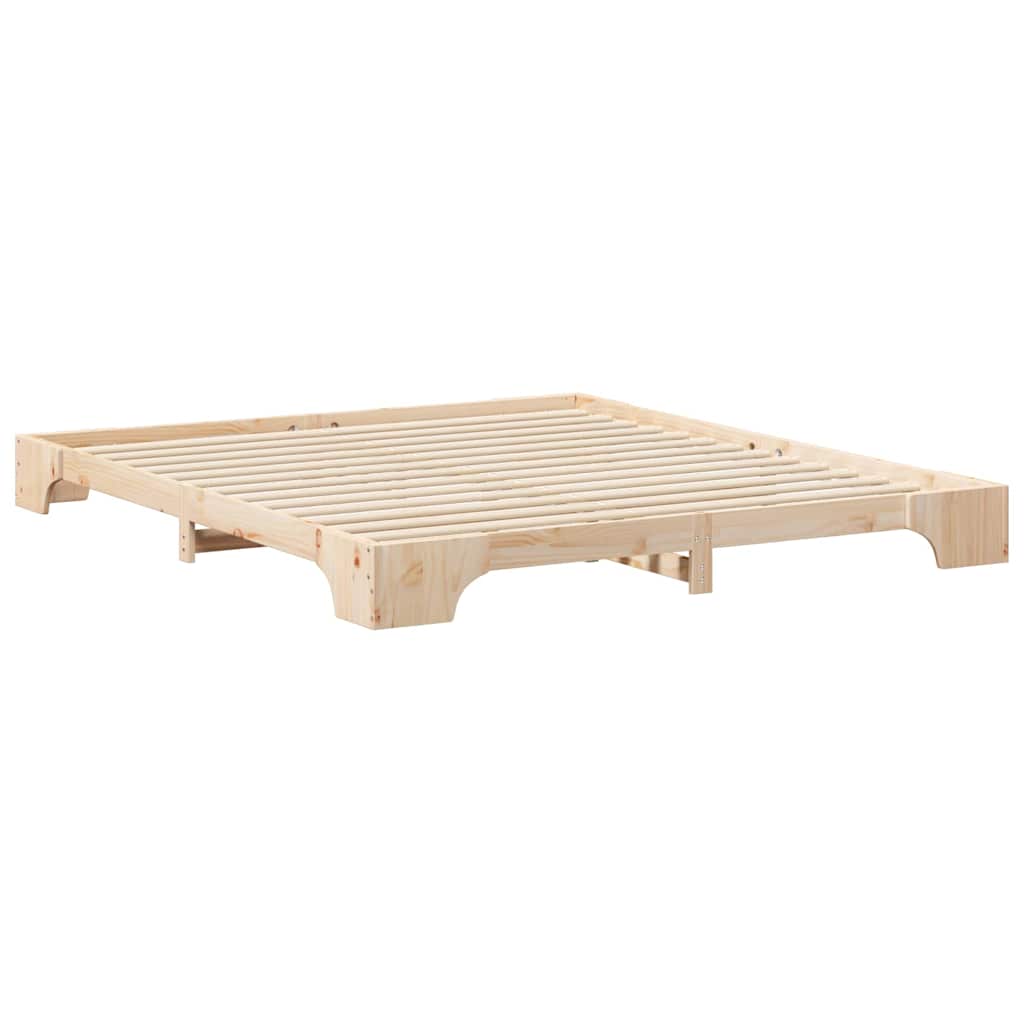 Bed Frame Brown 180 x 210 cm Solid Pine Wood