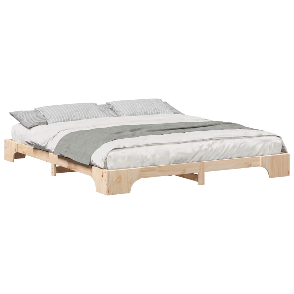 Bed Frame Brown 180 x 210 cm Solid Pine Wood