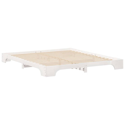 Bed Frame White 180 x 210 cm Solid Pine Wood