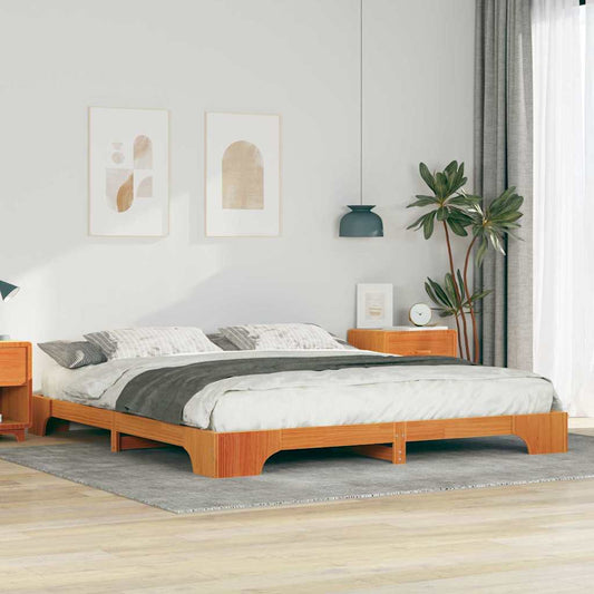 Bed Frame Brown 180 x 210 cm Solid Pine Wood