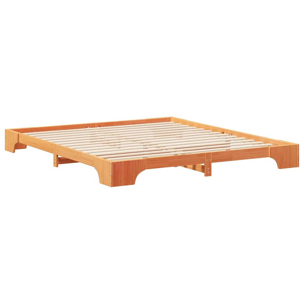 Bed Frame Brown 180 x 210 cm Solid Pine Wood