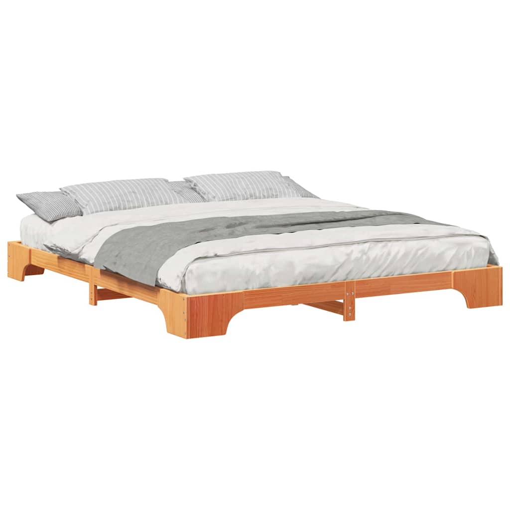 Bed Frame Brown 180 x 210 cm Solid Pine Wood