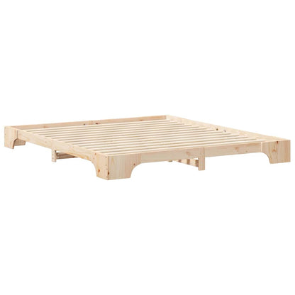 Bed Frame Brown 200 x 210 cm Solid Pine Wood