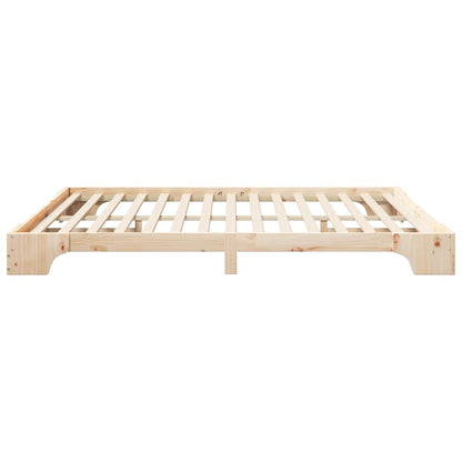 Bed Frame Brown 200 x 210 cm Solid Pine Wood
