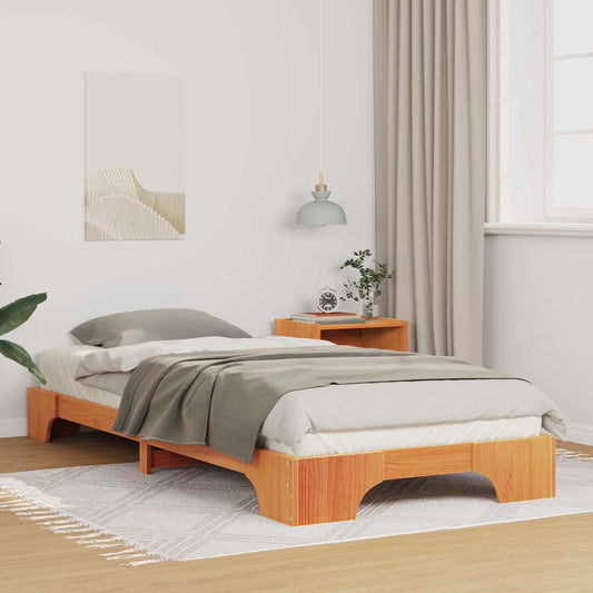Bed Frame Brown 80 x 220 cm Solid Pine Wood