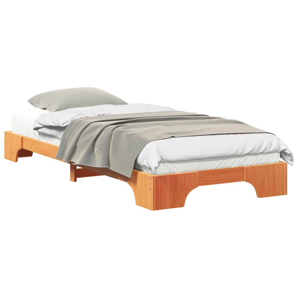 Bed Frame Brown 80 x 220 cm Solid Pine Wood