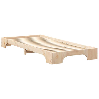 Bed Frame Brown 90 x 220 cm Solid Pine Wood