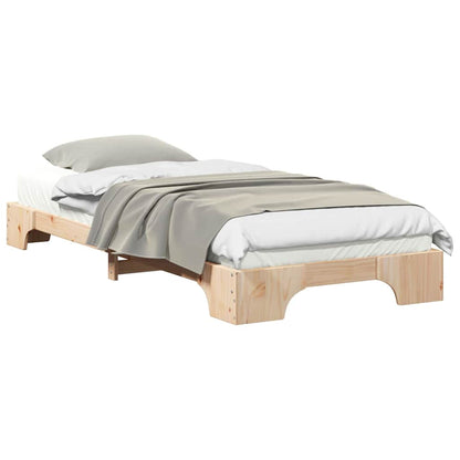 Bed Frame Brown 90 x 220 cm Solid Pine Wood