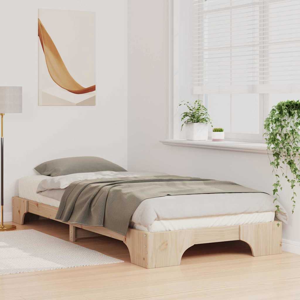 Bed Frame Brown 100 x 220 cm Solid Pine Wood