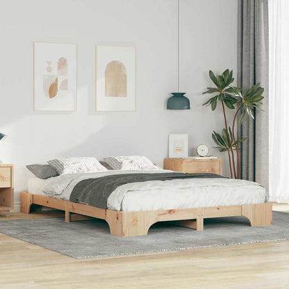 Bed Frame Brown 140 x 220 cm Solid Pine Wood