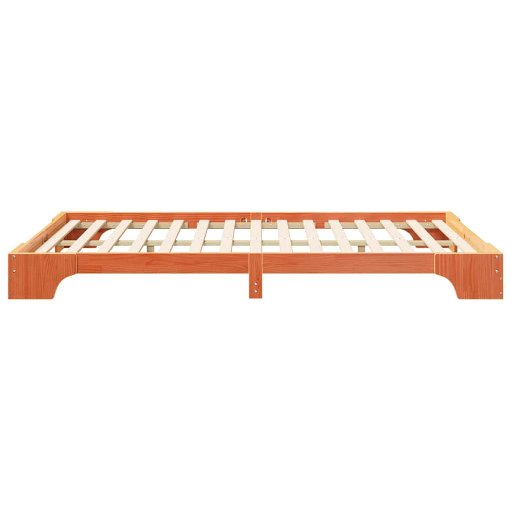 Bed Frame Brown 140 x 220 cm Solid Pine Wood