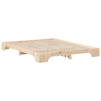 Bed Frame Brown 160 x 220 cm Solid Pine Wood